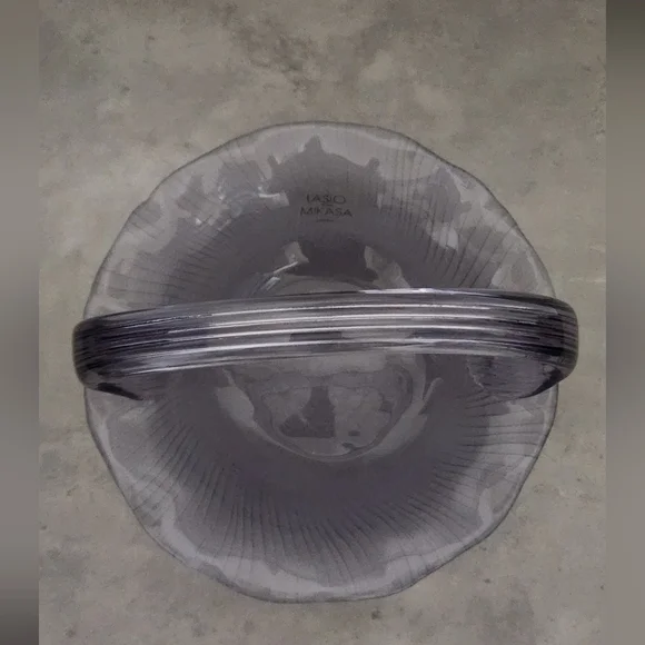 🌟 Laslo Mikasa Japana Vintage Lavender Glass Candy Dish Bride's Basket Purple - Picture 12 of 16